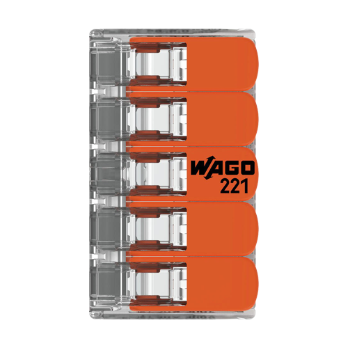 Conector derivatie 5 fire, max. 6 mm² (15 buc.) – WAGO 221-615