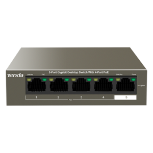 Switch 4 x RJ45 Gigabit PoE, 1 x RJ45 Gigabit Uplink – Tenda TND-TEG1105P-4-63W