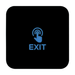 Buton de iesire Touch, plastic negru, montaj aparent, 12-24 Vcc, NO-NC-COM, LED, 86 x 86 mm CSB-86T-P2