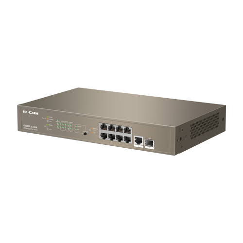 Switch 8 x RJ45 Gigabit, PoE, 1 x RJ45 Gigabit, 1 x SFP Gigabit, 1U, L3 Management – IP-COM G5310P-8-150W