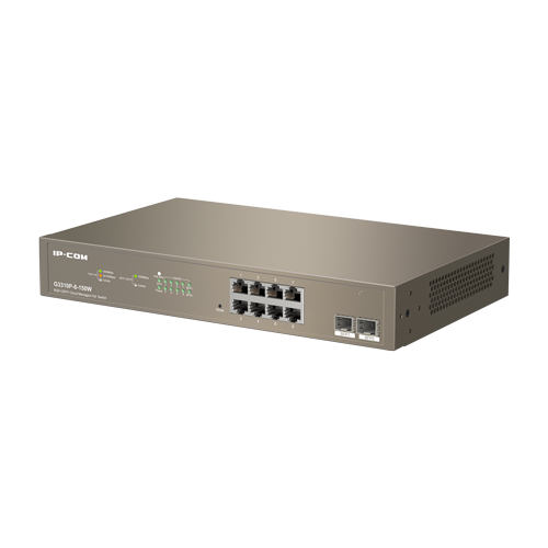 Switch 8 x RJ45 Gigabit, PoE, uplink 2 x SFP Gigabit, 130W, Cloud Management – IP-COM G3310P-8-150W