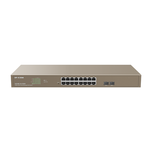 Switch 16 x RJ45 Gigabit, PoE, 2 x SFP Gigabit, Cloud Management – IP-COM G3318P-16-250W