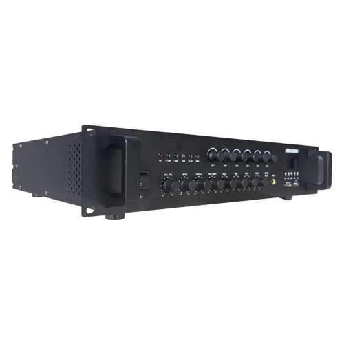 Amplificator Analog, 240W, 6 zone, 2xAUX, EMC IN, 2xMic, Bluetooth, USB, SD Card, MP3 – HIKVISION DS-QAE0A240G1-VB6