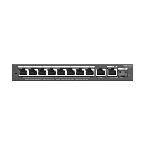 Switch L2, 8 x RJ45 1G PoE, 1 x RJ45 1G, 1 x combo SFP/RJ45 1G, Cloud Management – Ruijie Reyee RG-ES210GS-P