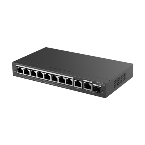 Switch L2, 8 x RJ45 1G PoE, 1 x RJ45 1G, 1 x combo SFP/RJ45 1G, Cloud Management – Ruijie Reyee RG-ES210GS-P