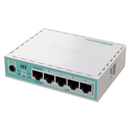 Router hEX, 5 x RJ45 Gigabit, USB, PoE IN – MikroTik E50UG