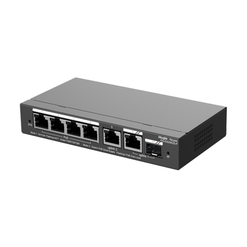 Switch L2, 4 x RJ45 1G PoE, 1 x RJ45 1G, 1 x combo SFP/RJ45 1G, Cloud Management – Ruijie Reyee RG-ES206GS-P