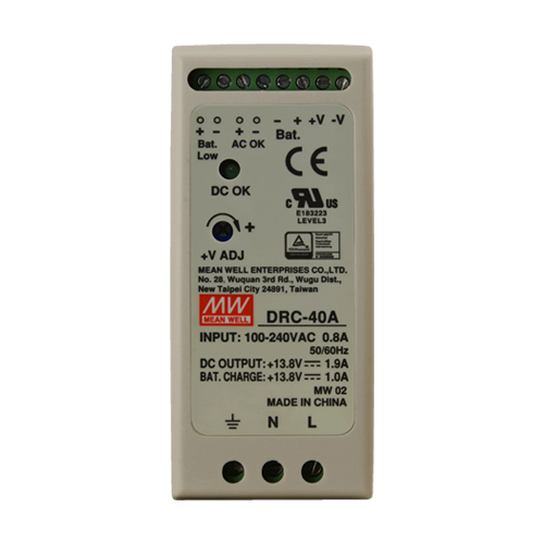 Sursa in comutatie cu back-up, 13.8V / 1.9A, monitorizare, sina DIN – MEAN WELL DRC-40A