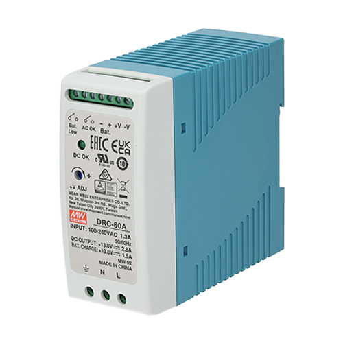 Sursa in comutatie cu back-up, 13.8V / 2.8A, monitorizare, sina DIN – MEAN WELL DRC-60A