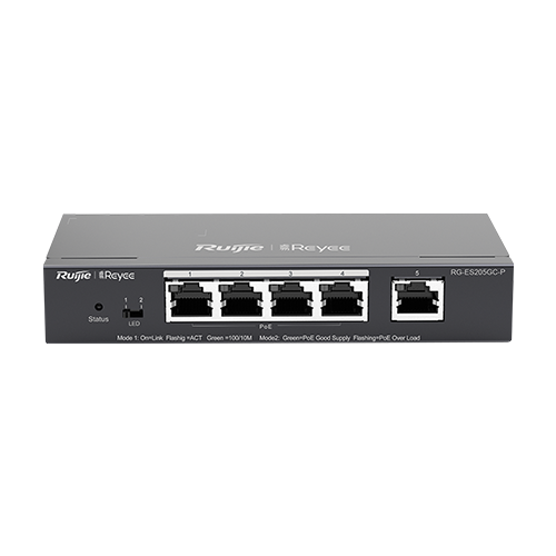 Switch L2, 4 x RJ45 1G PoE, 1 x RJ45 1G, Cloud Management – Ruijie Reyee RG-ES205GC-P