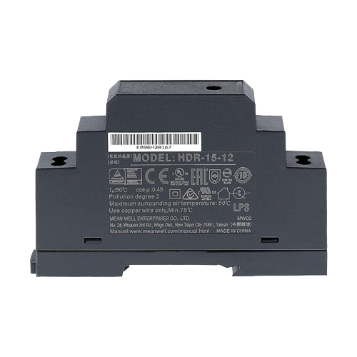 Sursa de alimentare in comutatie, 12V / 1.25A, sina DIN – MEAN WELL HDR-15-12