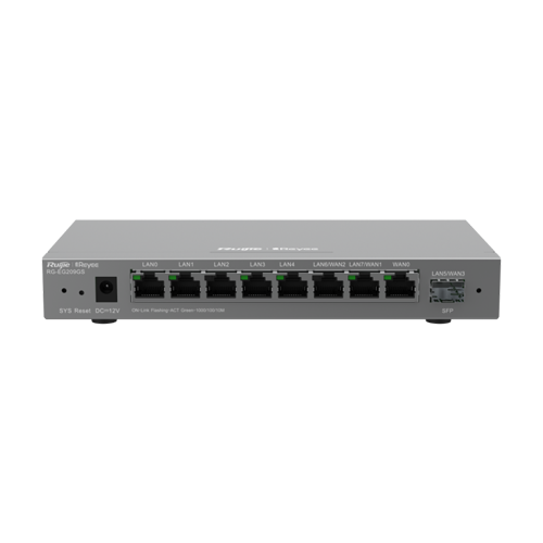 Router 8 x RJ45 1 Gbps, 1 x SFP 1 Gbps, 200 clienti, Multi-WAN, Cloud Management – Ruijie RG-EG209GS