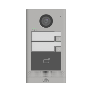 Post exterior videointerfon TCP/IP pentru 2 familii, IR, IK08 – UNV OEU-202S-HMK2