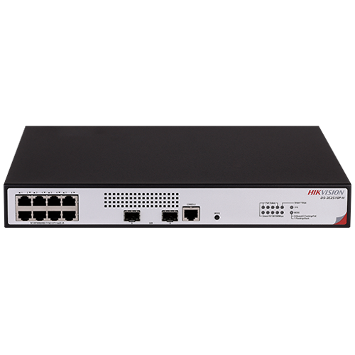 Switch L2+, 8 x RJ45 1G PoE 802.3af/at, 2 x SFP 1G, Management, 1U – HIKVISION DS-3E2510P-H