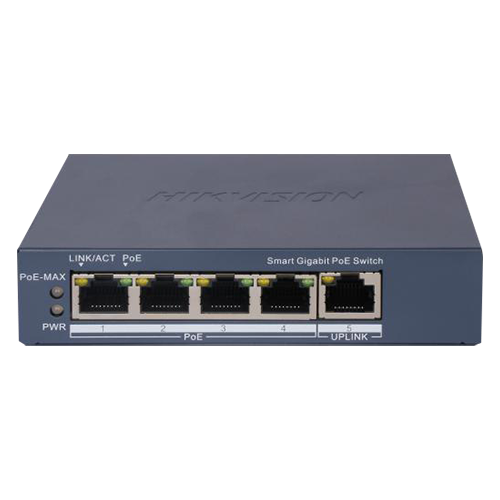 Switch 4 porturi Gigabit PoE, 1 port Uplink, Management – HIKVISION DS-3E1505P-EI