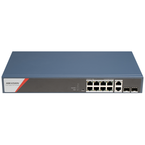 Switch 8 x RJ45 1G PoE 802.3af/at/bt, 2 x RJ45 1G, 2 x SFP 1G, Management – HIKVISION DS-3E1512HP-SI-8P2T2F