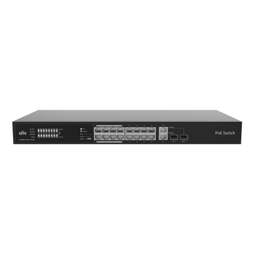 Switch 16 porturi PoE, 2 x Combo Uplink RJ45/SFP gigabit, Unmanaged – UNV NSW2020-16T2GC-POE-IN