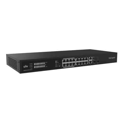 Switch 16 porturi PoE, 2 x Combo Uplink RJ45/SFP gigabit, Unmanaged – UNV NSW2020-16T2GC-POE-IN