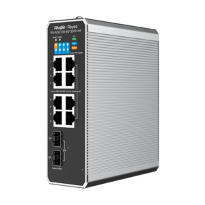 Switch industrial 7 x RJ45 1G PoE+, 1 x RJ45 1G Hi-PoE, 2 x SFP 1G, Cloud Management – Ruijie Reyee RG-NIS2100-8GT2SFP-HP