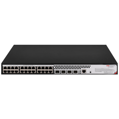Switch L2+, 24 x RJ45 1G PoE 802.3af/at, 4 x SFP 1G, Management, 1U – HIKVISION DS-3E2528P-H