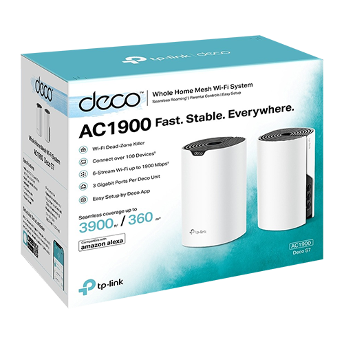 Sistem Mesh Wi-Fi TP-Link Deco S7(pachet de 2), AC1900, Dual-Band, 3×3 MU-MIMO DecoS7(2-pack)