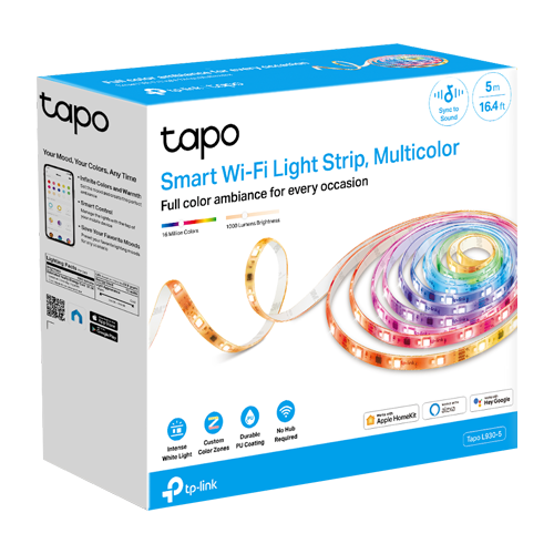 Banda LED RGBW inteligenta, 5 metri, Wi-Fi, control de la distanta – TP-LINK Tapo TapoL930-5