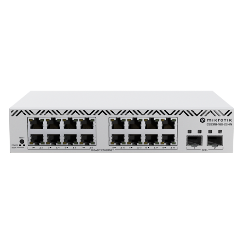 Cloud Smart Switch, 16 x Gigabit, 2 x SFP+ 10Gbps, 1U – Mikrotik CSS318-16G-2S+IN