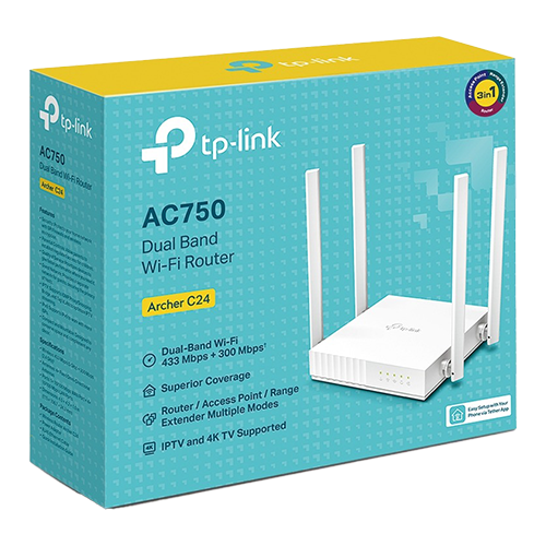 Router Wireless TP-Link Archer C24, AC750, Dual Band ArcherC24