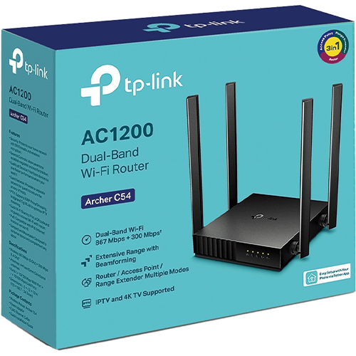 Router wireless TP-Link Archer C54 AC1200, Dual band, 4 antene ArcherC54