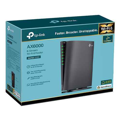 Router Wireless TP-Link Archer AX80 AX6000 Dual-Band, 3 x RJ45 Gigabit, 1 x RJ45 2.5G, Wi-Fi 6 – TP-Link ArcherAX80
