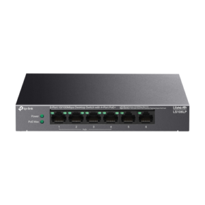 Switch LiteWave, 4 x RJ45 10/100 Mbps PoE, 2 x RJ45 10/100 Mbps, Buget PoE 41W, Unmanaged – TP-Link LS106LP