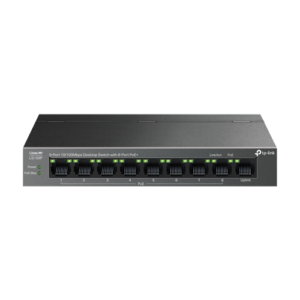 Switch LiteWave, 8 x RJ45 10/100 Mbps PoE, 1 x RJ45 10/100 Mbps, Buget PoE 63W, Unmanaged – TP-Link LS109P