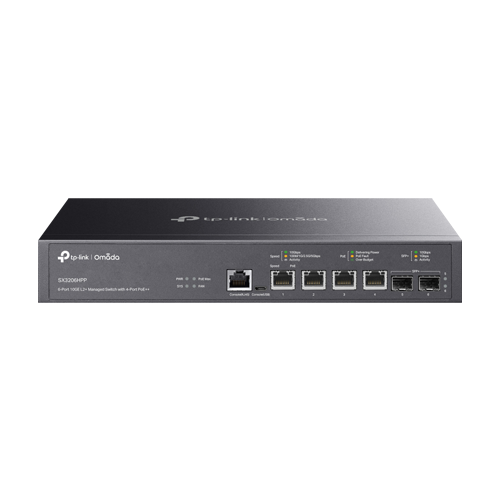 Switch L2+, 4 x RJ45 10G PoE, 2 x SFP+ 10G, Management, 1U – TP-Link Omada SX3206HPP