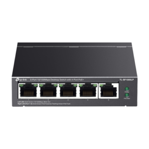 Switch 4 x RJ45 10/100 Mbps PoE, 1 x RJ45 10/100 Mbps, Buget PoE 41W, Unmanaged – TP-Link TL-SF1005LP