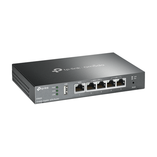 Router VPN Gigabit 1 x RJ45 WAN, 2 x RJ45 LAN/WAN, 2 x RJ45 LAN, 1 x USB – TP-Link Omada ER605