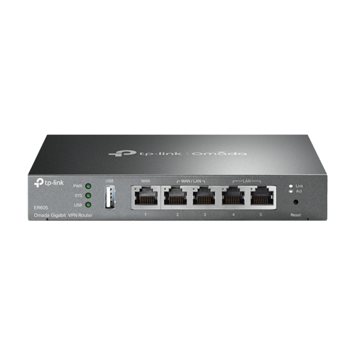 Router VPN Gigabit 1 x RJ45 WAN, 2 x RJ45 LAN/WAN, 2 x RJ45 LAN, 1 x USB – TP-Link Omada ER605