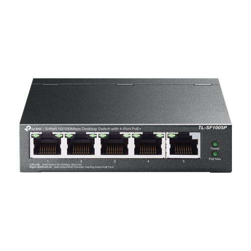 Switch 4 x RJ45 10/100 Mbps PoE, 1 x RJ45 10/100 Mbps, Buget PoE 67W, Unmanaged – TP-Link TL-SF1005P