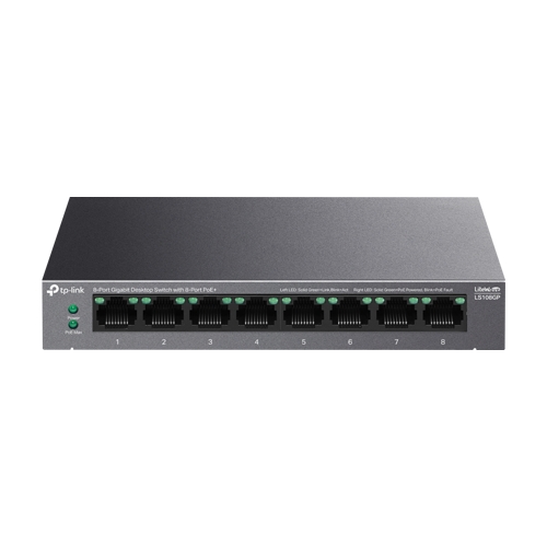 Switch LiteWave, 8 x RJ45 1G PoE, Buget PoE 62W, Unmanaged – TP-Link LS108GP