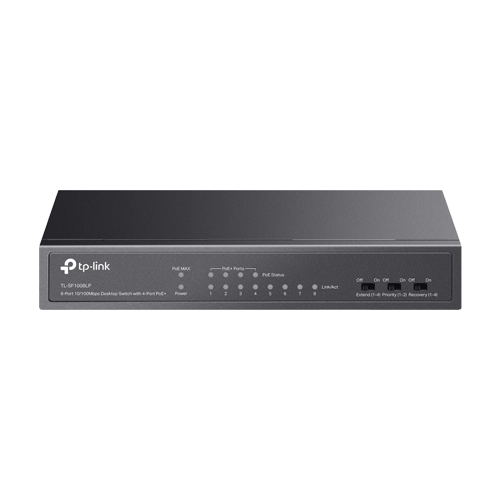 Switch 4 x RJ45 10/100 Mbps PoE, 4 x RJ45 10/100 Mbps, Buget PoE 41W, Unmanaged – TP-Link TL-SF1008LP