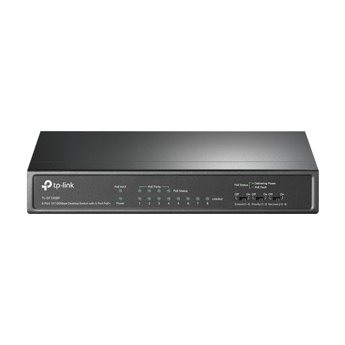 Switch 4 x RJ45 10/100 Mbps PoE, 4 x RJ45 10/100 Mbps, Buget PoE 66W, Unmanaged – TP-Link TL-SF1008P