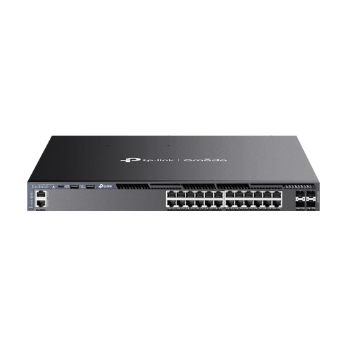Switch L3, 24 x RJ45 1G PoE, 4 x SFP+ 10G, 2 x surse, Management, 1U – TP-Link Omada SG6428XHP