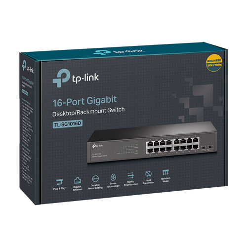 Switch L2, 16 x RJ45 1G, Unmanaged – TP-Link TL-SG1016D