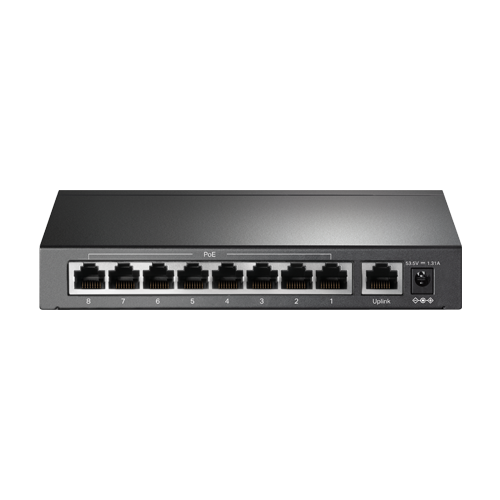 Switch 8 x RJ45 10/100 Mbps PoE, 1 x RJ45 10/100 Mbps, Buget PoE 65W, Unmanaged – TP-Link TL-SF1009P