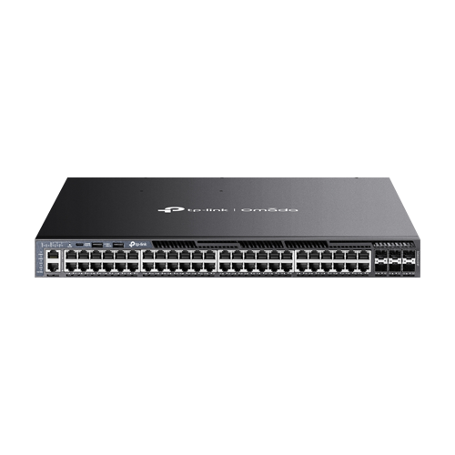 Switch L3, 48 x RJ45 1G PoE, 6 x SFP+ 10G, 2 x surse, Management, 1U – TP-Link Omada SG6654XHP