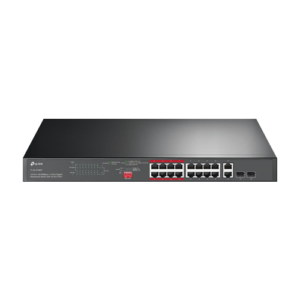 Switch 16 x RJ45 10/100 Mbps PoE, 2 x RJ45 1G, 2 x combo SFP 1G, Buget PoE 250W, Unmanaged – TP-Link TL-SL1218MP