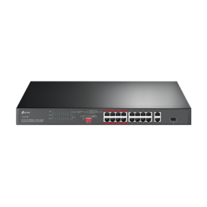 Switch 16 x RJ45 10/100 Mbps PoE, 2 x RJ45 1G, 1 x combo SFP 1G, Buget PoE 150W, Unmanaged – TP-Link TL-SL1218P