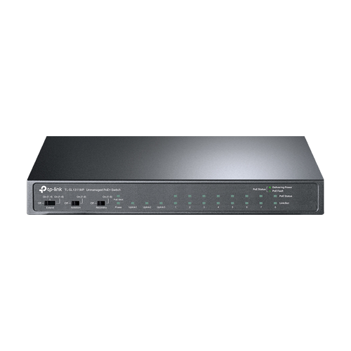 Switch 8 x RJ45 10/100 Mbps PoE, 2 x RJ45 1G, 1 x SFP 1G, Buget PoE 124W, Unmanaged – TP-Link TL-SL1311MP