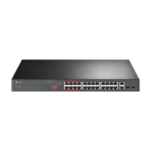 Switch 24 x RJ45 10/100 Mbps PoE, 2 x RJ45 1G, 2 x combo SFP 1G, Buget PoE 250W, Unmanaged – TP-Link TL-SL1226P