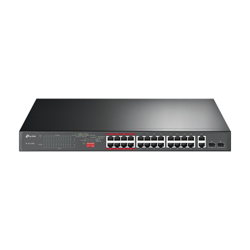 Switch 24 x RJ45 10/100 Mbps PoE, 2 x RJ45 1G, 2 x combo SFP 1G, Buget PoE 250W, Unmanaged – TP-Link TL-SL1226P