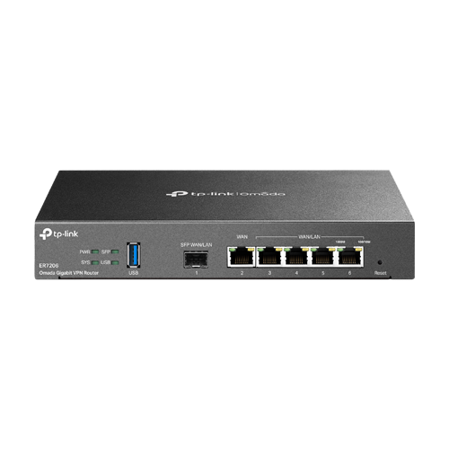 Router VPN, 1 x SFP Gigabit, 5 x RJ45 Gigabit, 1 x USB – TP-Link Omada ER7206